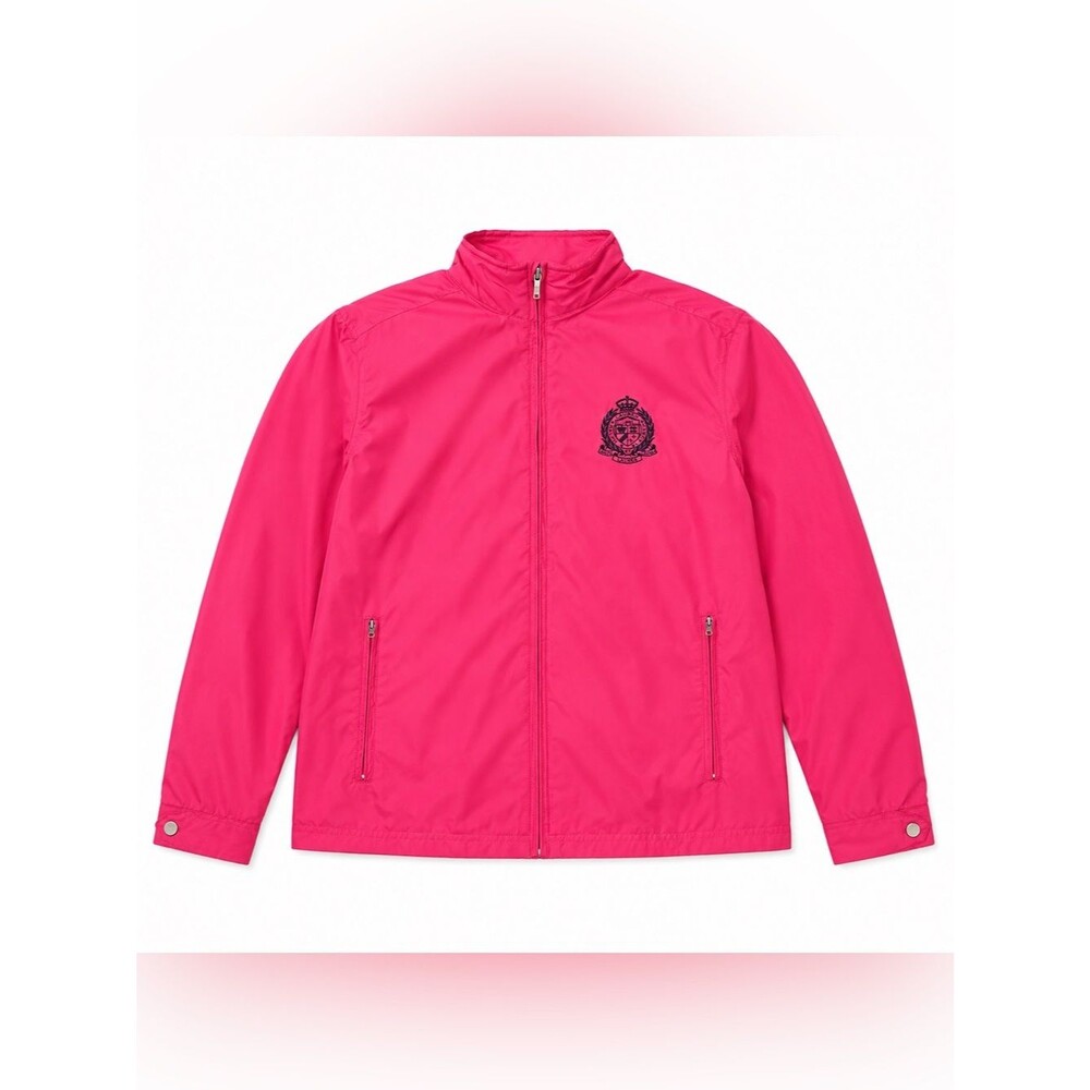 Lauren Ralph Lauren Active Women’s XL Pink Windbreaker Jacket Crest Full Zip